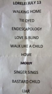 Lorelei set list Half Moon